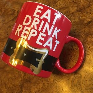 “Eat-Drink-Repeat” Red Mug